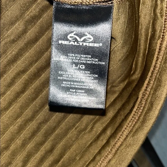 Men’s Realtree Camouflage and Brown Soft Quarter Zip Soft Warm Shirt size Large - Picture 6 of 8